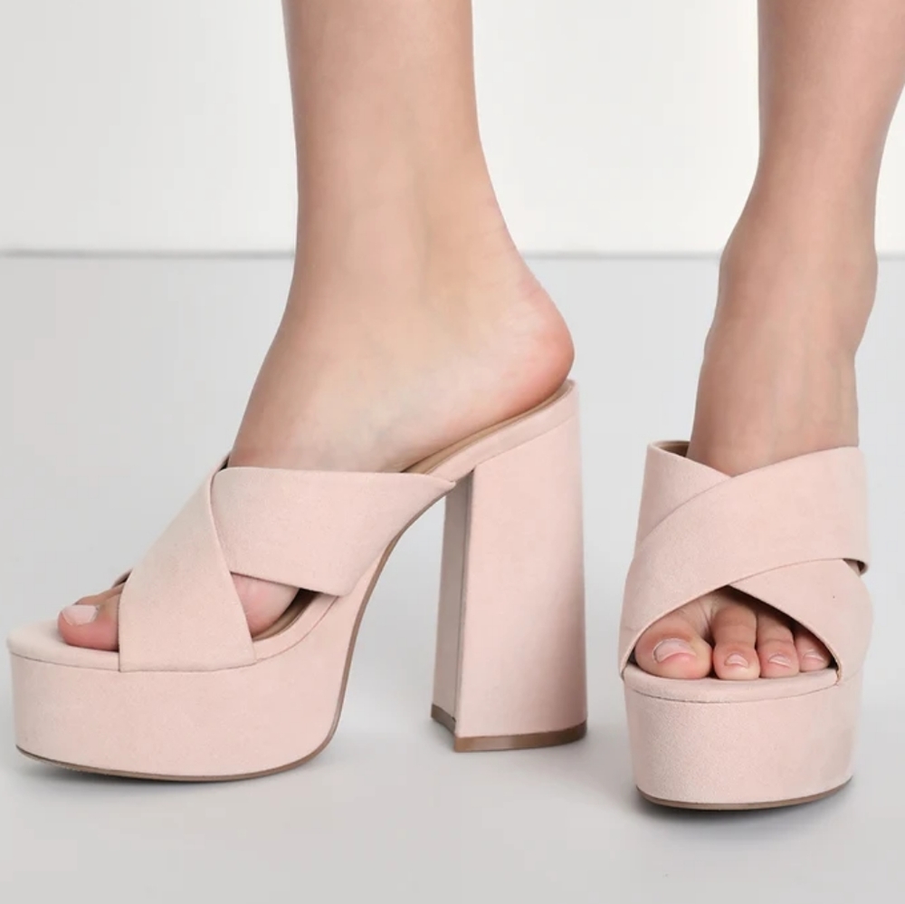 Aliany Suede Platform Slide Sandals
